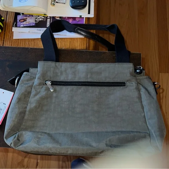 NEW Kipling Elysia Carry Handles w/Crossbody Strap Bag in Green Moss NO MONKEY - Picture 4 of 9